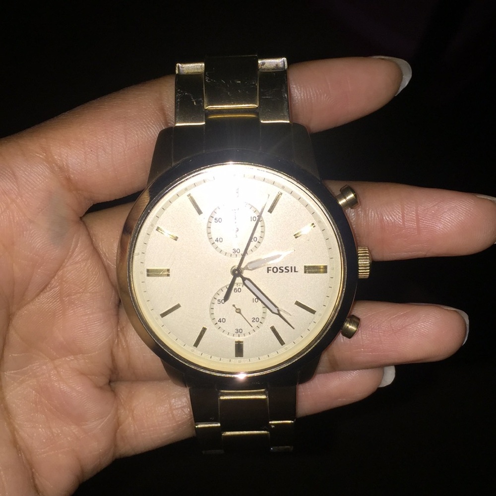 Fossil gold watch